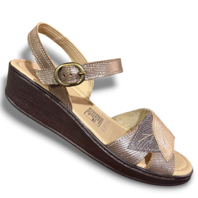 Romulo Sandalia Cuero Bronce Mujer Ref 5864